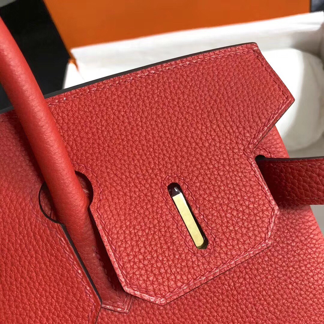 Hermes Birkin 35CM Togo Leather Handbag Red